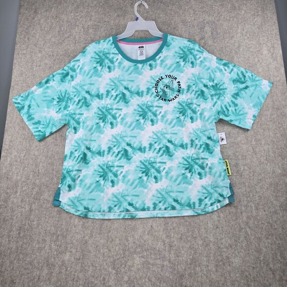 Star Wars Tie-Dye Graphic T-Shirt Choose Your Path Grogu & Mandalorian Green 3XL - Picture 1 of 10